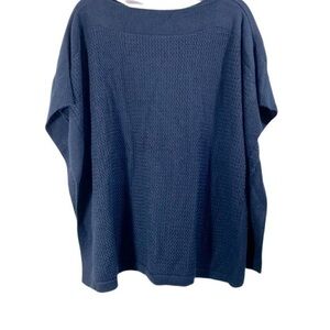 NWT Ann Taylor women’s poncho sweater Size M/L
Color navy blue